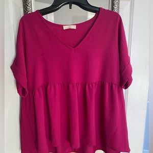 Fuchsia babydoll top